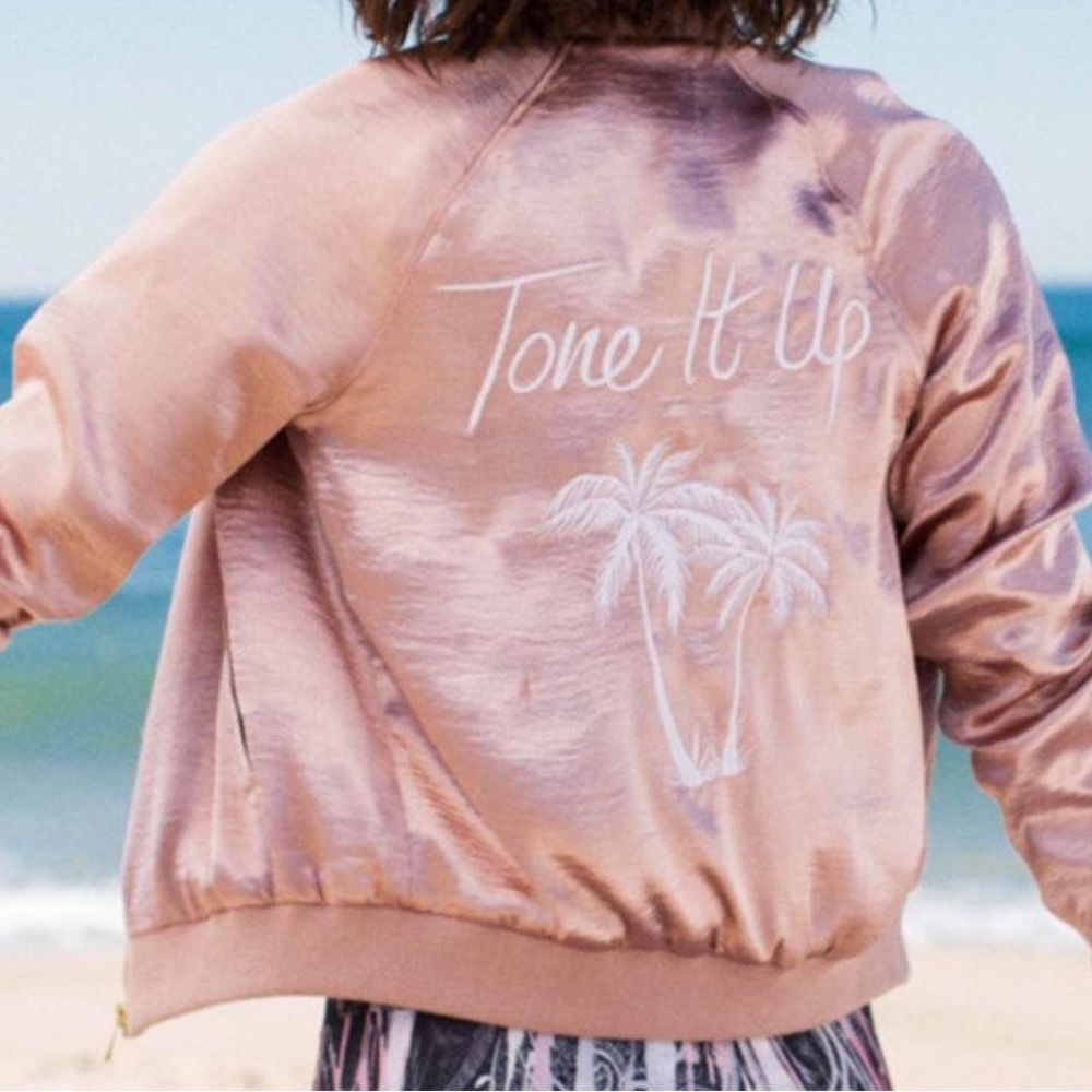 Tone It Up Women's Pink Bomber Jacket